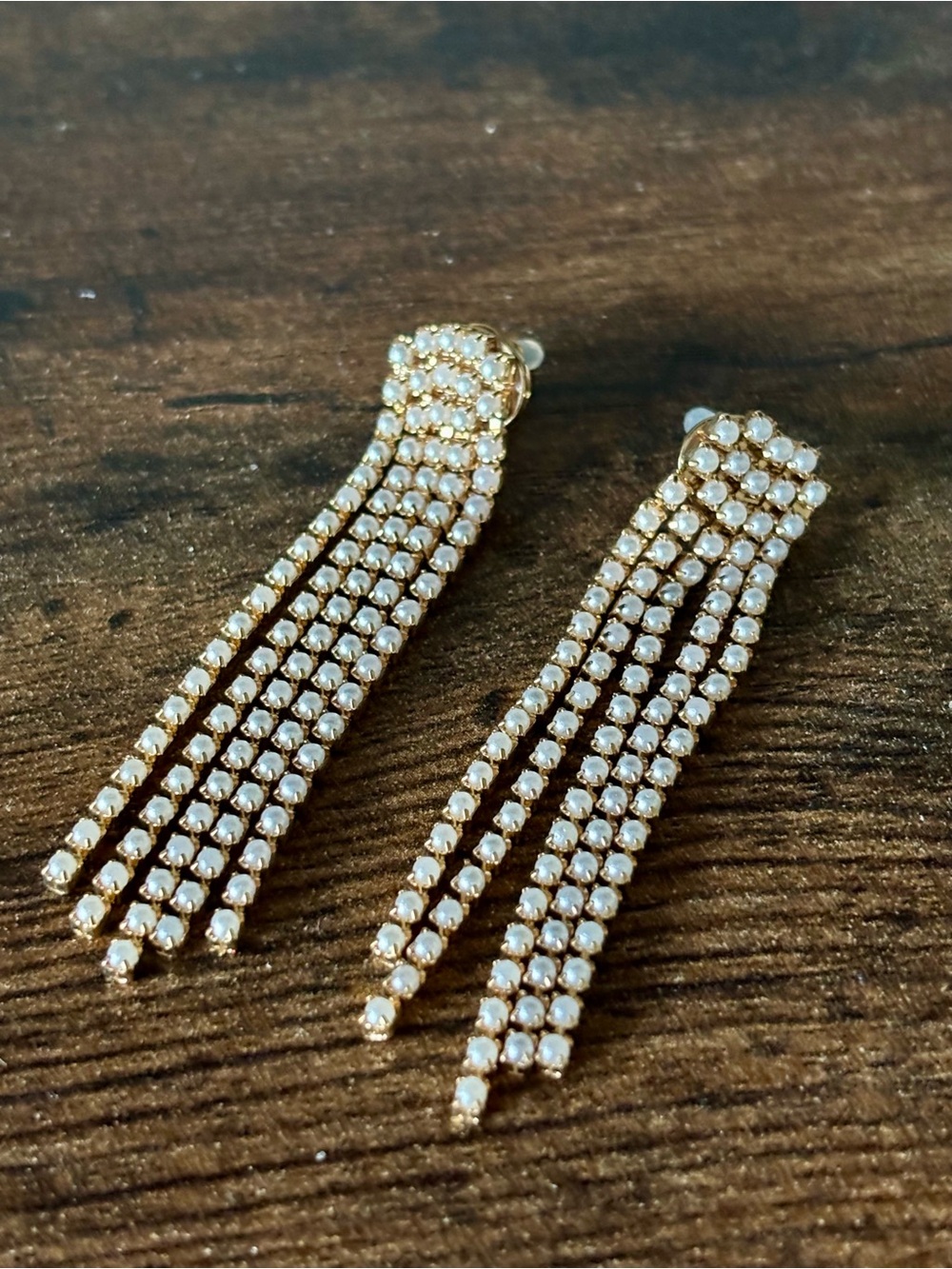 Gold-Tone Crystal Fringe Drop Earrings - Sparkling Gold